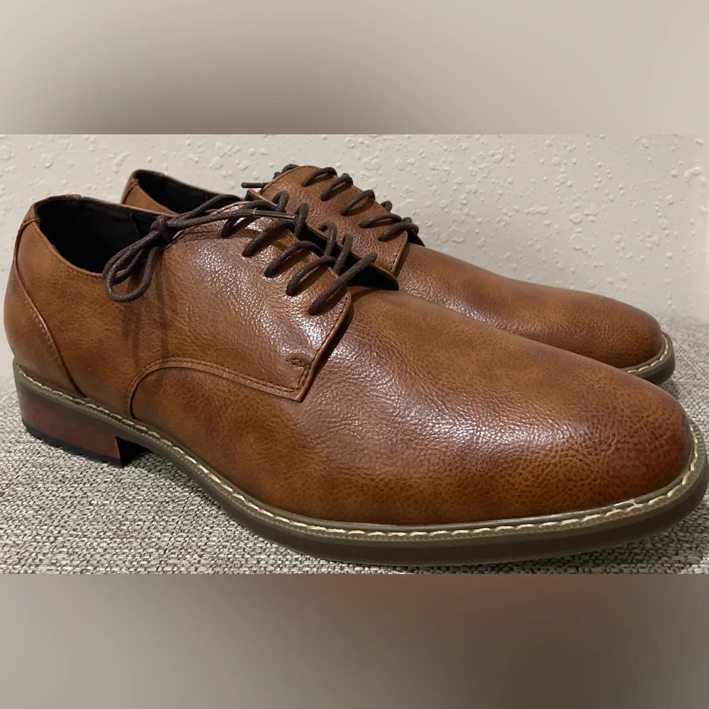 VAN HEUSEN Men's Geraldo Oxford Memory Foam Shoes Brown Size 12 New Without Box - Picture 2 of 8